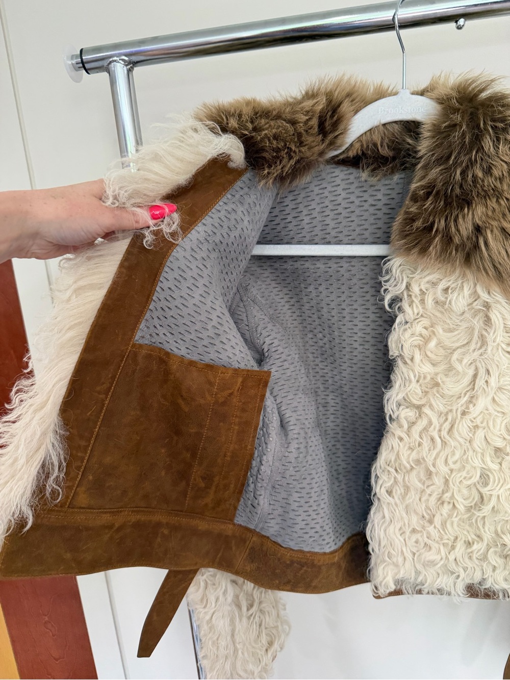 Vintage Late 1970s Glam Fur Full Curly Lamb Jacket RARE Bold Editorial Unique - Picture 6 of 10